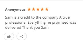 Client review of Sam oNeill